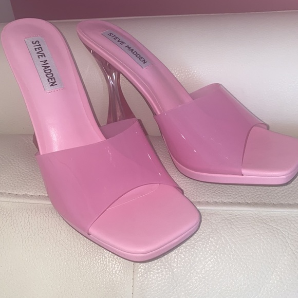 🚫SOLD🚫 NIB Steve Madden Lipa pink vinyl mules size 8.5 - Picture 9 of 16